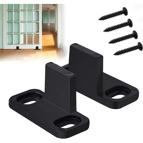 Guide de Plancher de Porte 2 Pièces Guide de sol pour Porte Coulissante,Guide de sol Réglable,Porte de Grange Coulissante Réglable pour Porte D'armoire Porte en Bois (1/5)