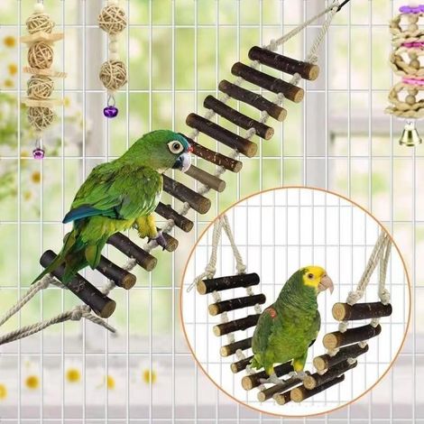 Set di 8 gabbie per uccelli masticabili in legno naturale per pappagalli - Accessori per parrocchetti - Geometriche (1/4)