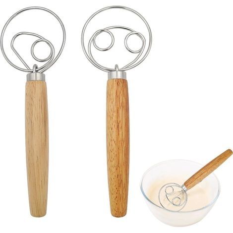 Fouet à Pâte Danois, Fouet à Pâte à Pain, Fouet Danois, Mélangeur De Pâte à Pain, Mélangeur De Pâte Danois, Pâte Fouet Mélangeur, Batte à Œufs en Acier Inoxydable, Pour Pâtisserie, Desserts, Pizzas (1/5)