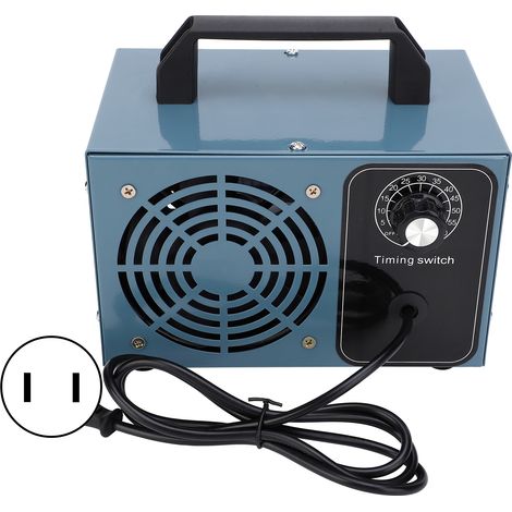 Générateur d'ozone portable 5g/h pour maison, purificateur d'air intérieur bleu avec minuterie, prise US 110V (1/5)