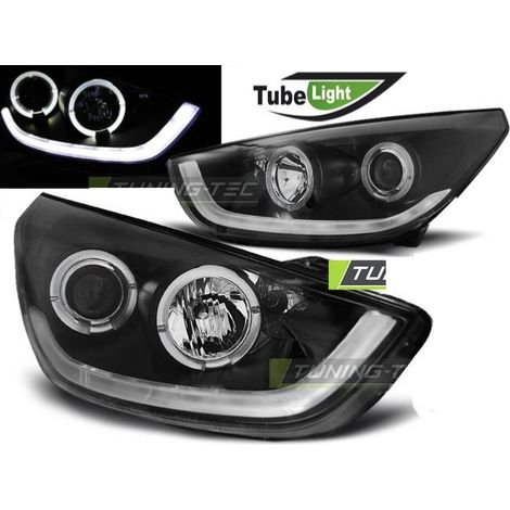 Paire de feux phares Hyundai IX35 10-13 LTI noir-27361413 (1/2)