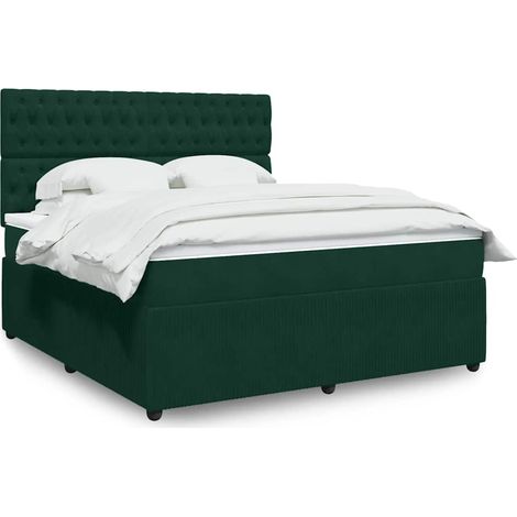 Boxspringbett mit Matratze Dunkelgrün 180x200 cm Samt (1/5)