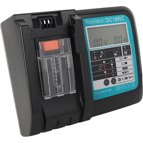 Chargeur de batterie lithium-ion DC18RC avec écran, compatible avec Makita 14,4-18 V BL1815 BL1415 BL1460 (prise standard américaine 110-130 V) (1/5)