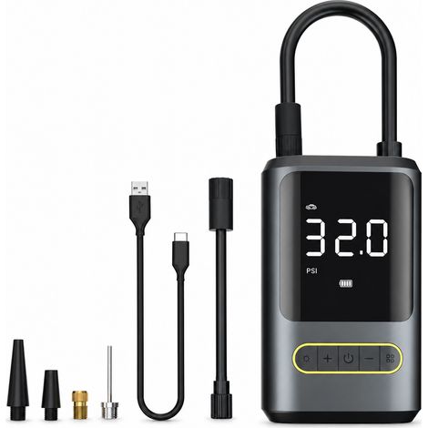 Mini gonfleur de pneus portable sans fil pour voiture et vélo numérique avec power bank (1/5)