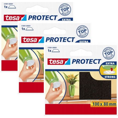 Feltrini autoadesivi TESA per mobili e sedie, marroni, 100x80 mm x3 (1/3)