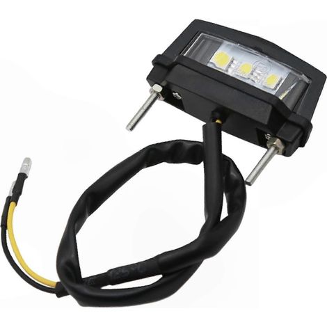 Éclairage de plaque d'immatriculation LED universel et étanche pour motos  Feu arrière 12 V pour la conduite de nuit et par temps de brouillard  Conception robuste en ABS noir à boulonner (1/5)