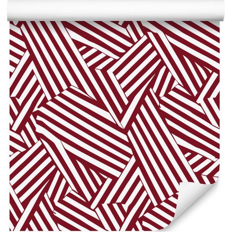 Carta da parati con motivo geometrico rosso, corallo e grigio chiaro 50x1000 cm (1/5)
