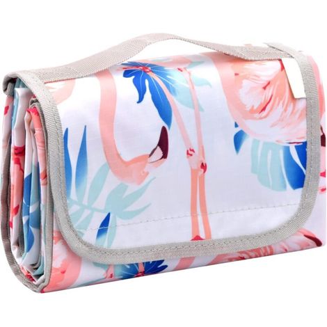 Couverture de pique-nique 200x150cm, tapis de plage imperméable et pliable avec poignée, portable et lavable pour les sorties en camping (1/5)