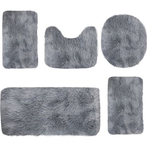 Tapis De Salle De Bain - Lot De 5 Pièces Avec Tapis Toilette En Forme De U - Absorbant Non Glissant Lavable En Machine - 40x80 cm 40x60 cm 40x50 cm 40x38 cm (1/5)