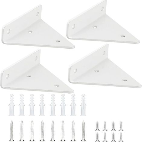 Ensemble de 4 supports d'étagère flottante, fixations murales triangulaires en fer robustes et invisibles [JUN] - AquaForge (1/3)