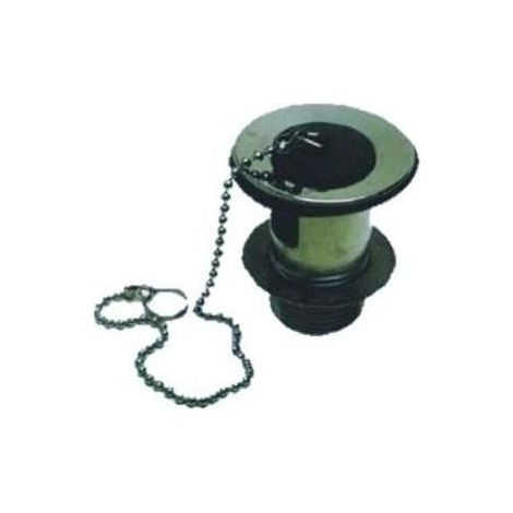 Clapet pour lavabo 1"1/4 avec bouchon en caoutchouc – Laiton chromé