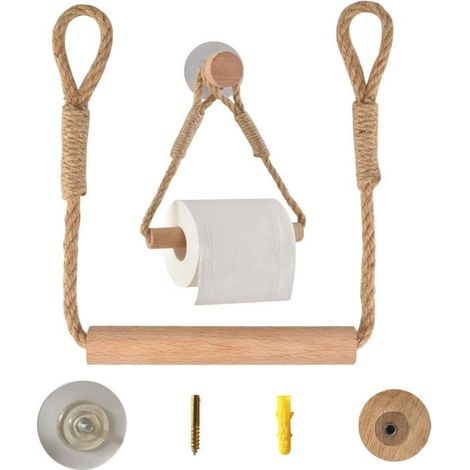 Porte-papier hygiénique auto-adhésif, porte-rouleau de papier toilette sans perçage, porte-rouleau de papier toilette, anneau porte (1/5)