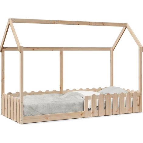 Maison Exclusive - Kinderbett Hausbett 80x200 cm Massivholz Kiefe