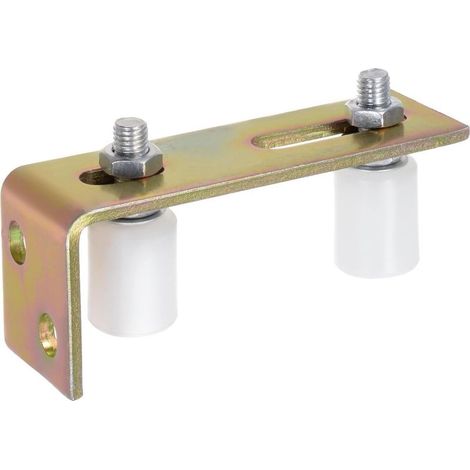 Galet de guidage pour porte coulissante, galet réglable avec support en L, adapté aux roues de porte coulissante sur rails d'angle et rails ronds, blanc (1/4)