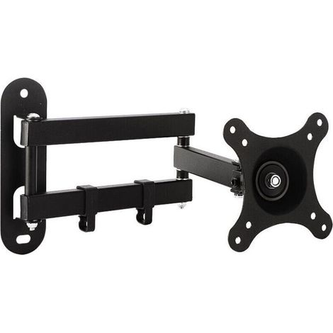 Wall-mounted TV bracket for flat/curved monitors and TVs from 10 to 32 inches, 360° rotation, 15° tilt, VESA 75x75 / 100x100mm, up to 15 kg (1/4)