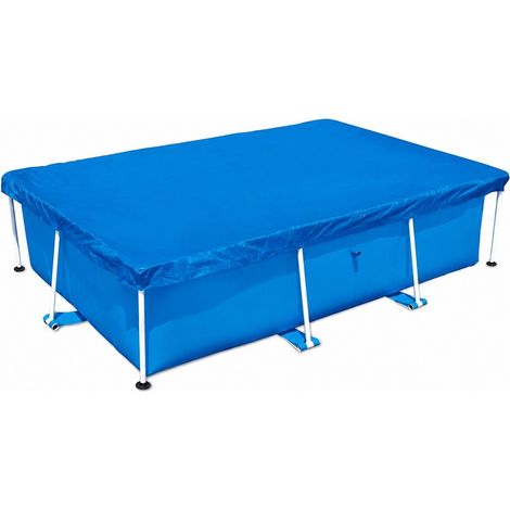 Bâche de piscine rectangulaire 260 x 160 cm pour piscine à structure tubulaire de 260 cm, résistante, pour extérieur.