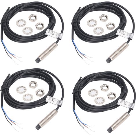 4 jeux de commutateurs de proximité 8mm Dia PNP 3 fils normalement fermés Contact NC détection inductive 6 à 36VDC (1/5)