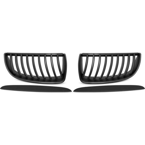 Paire grilles calandre BMW serie 3 E90 / E91 de 03/2005 a 08/2008 Noir matt-27318056 (1/5)