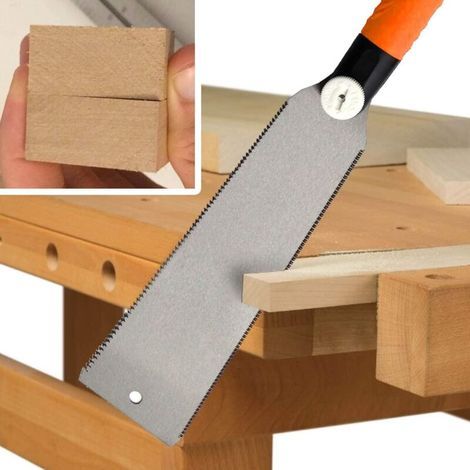Scie à Main Japonaise Double Tranchant avec Lame Flexible Rétractable pour Découpe Précise du Bois – Couleur Orange (1/3)