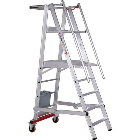 Euroline Premium 32778 Podestleiter fahrbar, klappbar 5 Stufen (1/5)