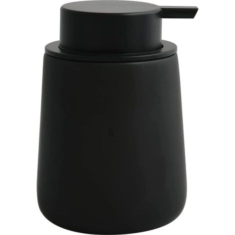 Matte Lotion Soap Dispenser - Ceramic Liquid Soap Dispenser - Refillable - Manual Soap Dispenser - for Home, Bathroom 400 ML (Black) (1/4)