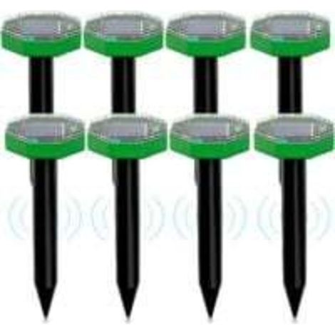 Solarbetriebenes Ultraschall-Mäuseabwehrgerät, 8er-Pack, für den Außenbereich, um Maulwürfe und andere Nagetiere von Gärten und Rasenflächen fernzuhalten - Crezuo