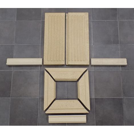 Habillage de foyer pour poêles à cheminée Quadriga de Cera - vermiculite - 9 pièces