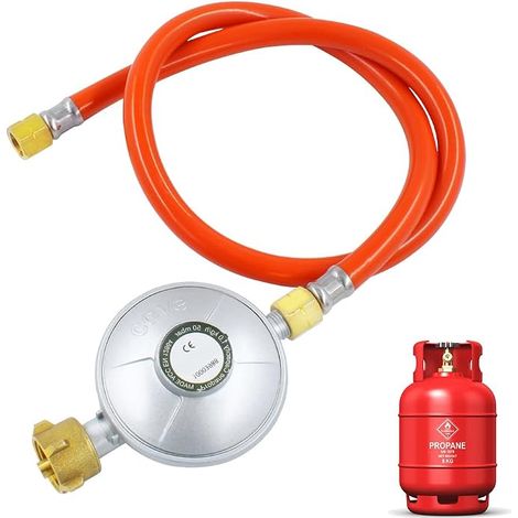Gas Pressure Reducer 50 mbar, Gas Pressure Regulator Kit with 150 cm Long Gas Hose for Gas Stoves, Gas BBQs or Paella BBQs (1/5)