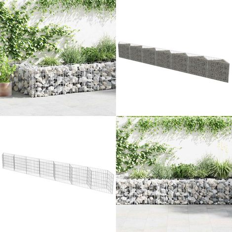 Mur de gabion Acier galvanisé 450x30x50 cm - Mur En Gabion - Clôture Décorative - Jardin Vertical - Séparation Espace Extérieur - Isolation Phonique - Home & Living (1/5)