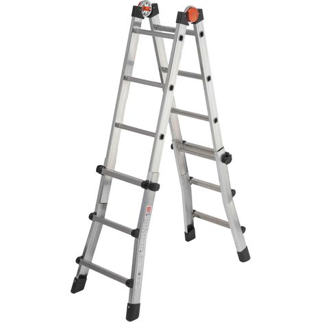 SCALA ALLUMINIO TELESCOPICA MULTIFUNZIONE GRADINI 3+4 PEPPINA 150KG Alu150Dlgs GIERRE