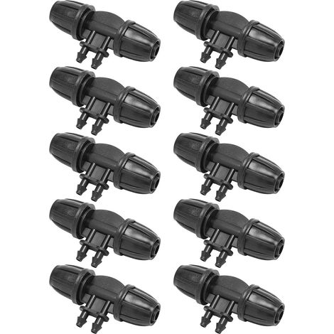 10 Pièces Té Réducteur de Tuyau à 4 Voies de Différents Diamètres, Tuyau 8/11 à 4/7, Réducteur barbelé avec Serrure, Raccords d'irrigation, Tuyau Rouge, Sl, Divers (1/5)