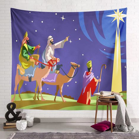 Tenture murale Épiphanie Décoration Chambre Toile de Fond Impression Numérique Tissu Suspendu Maison (1/2)