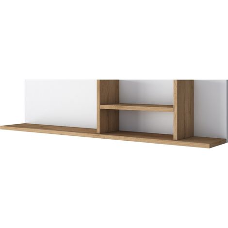 Estante de pared, estante de almacenamiento Shelf Blanco Nuez (1/4)