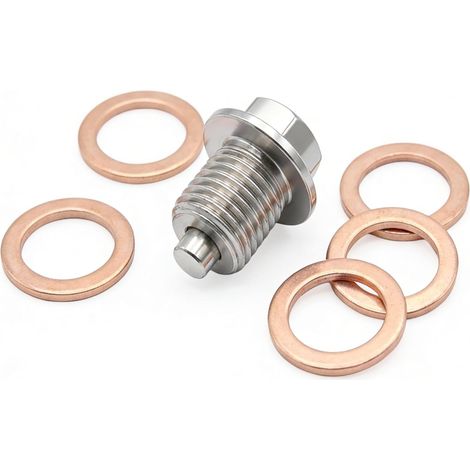 Bouchon De Vidange D'huile Magnétique M14x1.5 Avec Joint Et Dichtring, Bouchon En Acier Inoxydable Pour Vidange Voiture Moto Bateau, Protection Contre Les Particules Métalliques (1/5)