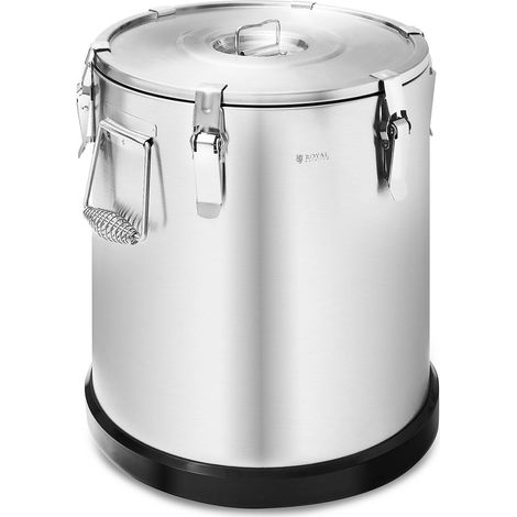 Contenitore termico in acciaio inox per alimenti caldi e freddi professionali (36 l doppia parete con strato isolante da 30 mm coperchio con chiusure a rana) 140004272