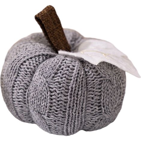 Decorazione stagionale in maglia di poliestere - Piccola zucca grigia