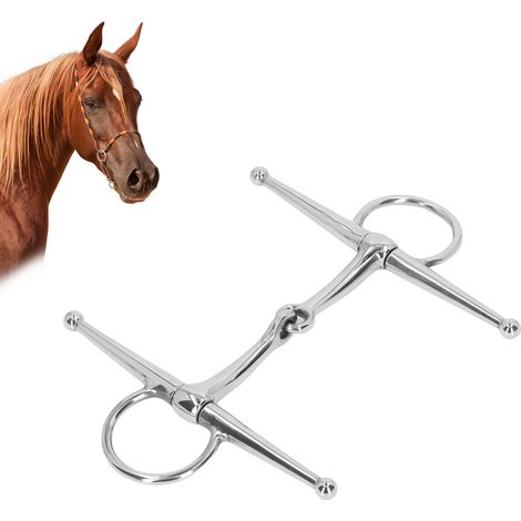 Mors à branches longues pour cheval, anneau en acier inoxydable, mors articulé pour gueule de cheval de 125 mm (1/5)