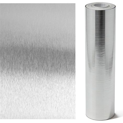 CCYKXAFilm Adhesif Pour Meuble Film MéTallique En Acier Inoxydable, Convient Pour La RéNovation Des Plans De Travail De Cuisine, De Meubles (40 Cm X 2 M) (1/5)