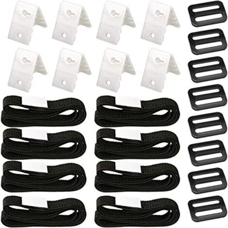Enrouleur de bâche de piscine 24 articles Kit de sangles de fixation pour enrouleur de couverture solaire de piscine comprenant nylon avec languettes plaques de fixation et boucles (1/5)
