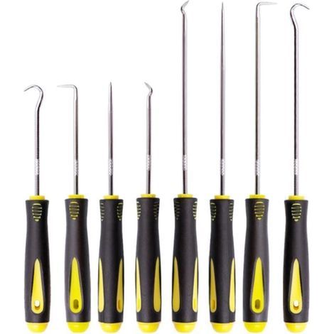 Pcs Jeu de Crochets et Tournevis Mécanique de Précision, Jeu de Crochets et Tournevis Mécanique, Outil à dégarnir l’Habillage de Porte Extracteur Joint Injecteur, Crochets Longue Portée