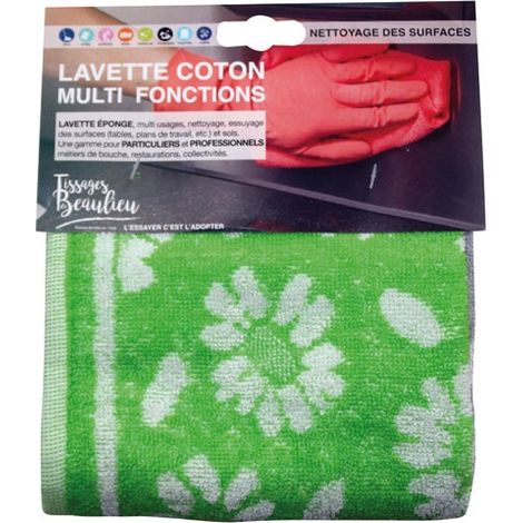 TISSAGES DE BEAULIEU - Lavette coton couleur lot de 2 32x32cm (1/2)