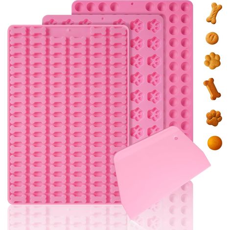3 Silicone Baking Mats, Easy Clean Dog Treats Baking Mat, Chocolate, Biscuits, Ice Cubes, BPA Free (1/5)