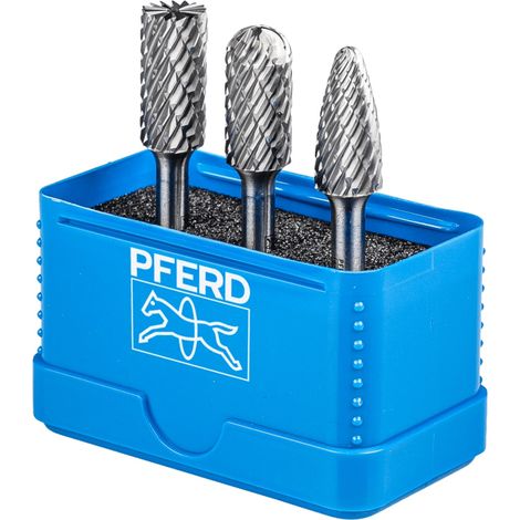 PFERD TOOLS Hartmetall Hochleistungsfrässtift Set 1414 ALLROUND 3-tlg. Ø 12mm Schaft-Ø 6mm universal grob (1/5)