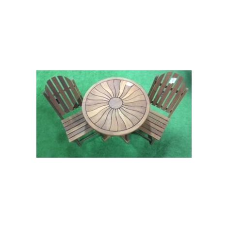 Tavolino tondo in legno con sedie