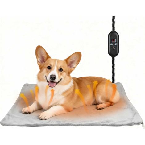 1 Tapis Chauffant Chien 6 Températures Réglables Minuterie 5 Modes Câble Anti Morsure IP67 Intérieur
