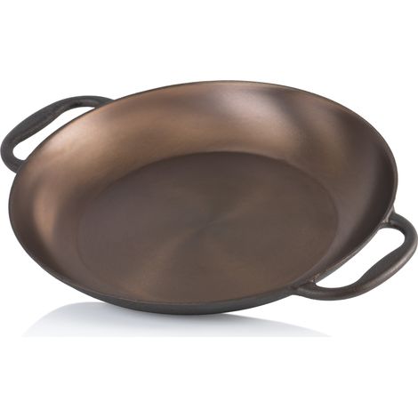 Mahlzeit Polierte Paella Pfanne, Ø 35 cm, Gusspfanne, Paellapfanne, Bratpfanne, Antihaft