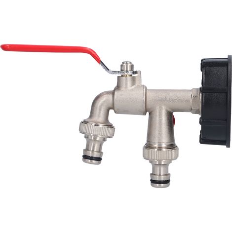 IBC-Container-Adapter, Doppelverbinder, Messing-Tankablaufschlauch, Wasserhahn-Ventilanschluss, Doppelkopfnippel (1/5)