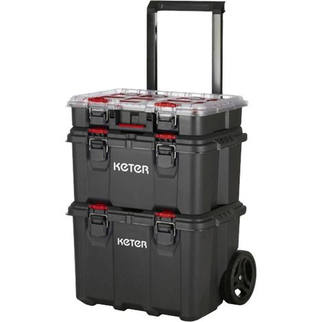 KETER 250927 Stack n Roll Cassetta porta utensili senza contenuto Nero