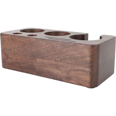 Base Tampage Café en Bois Support Portafiltre Socle Tamponnage pour Maison Cuisine Café Bar 58mm/2.3in (1/5)