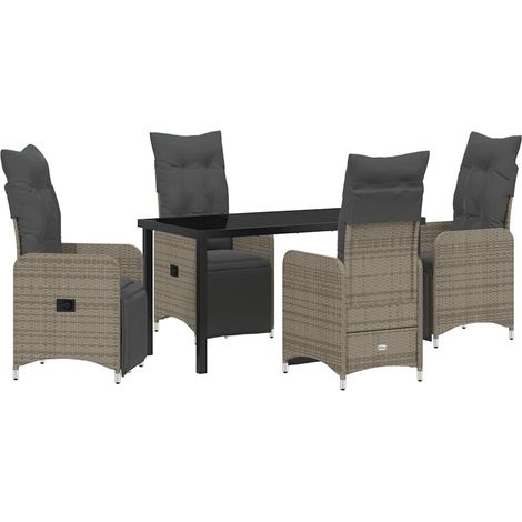 Maison Exclusive - Conjunto de Comedor de Jardín 5 pcs Gris ratán (1/5)